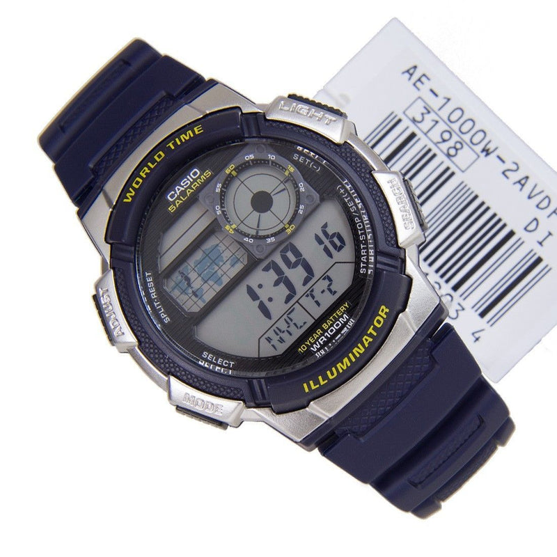 Casio Illuminator World Time Alarm Ae-1000W-2Av Mens Watch