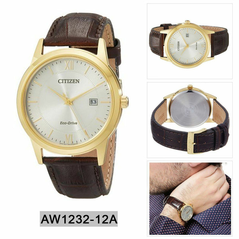 Citizen Brown Leather Strap Mens Watch