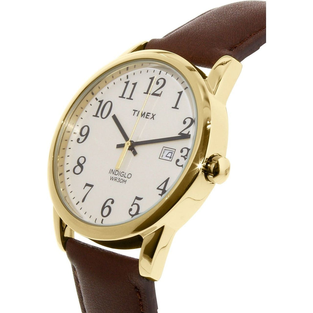 Timex Easy Reader Date Full Size Leather Strap Mens Watch Watch