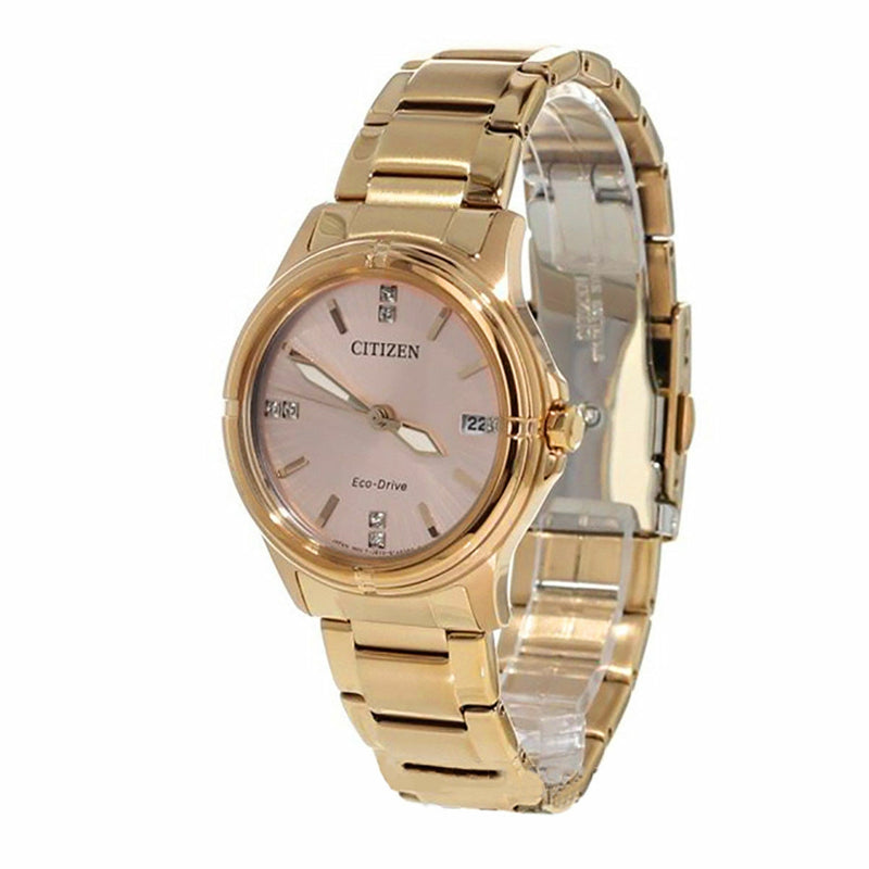 Citizen Analog Business Eco-Drive Rose Gold Fe6053-57W Womens Watch