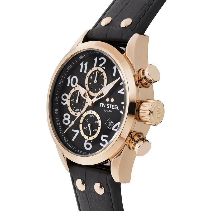 TW Steel Volante 48mm Chronograph Black Leather