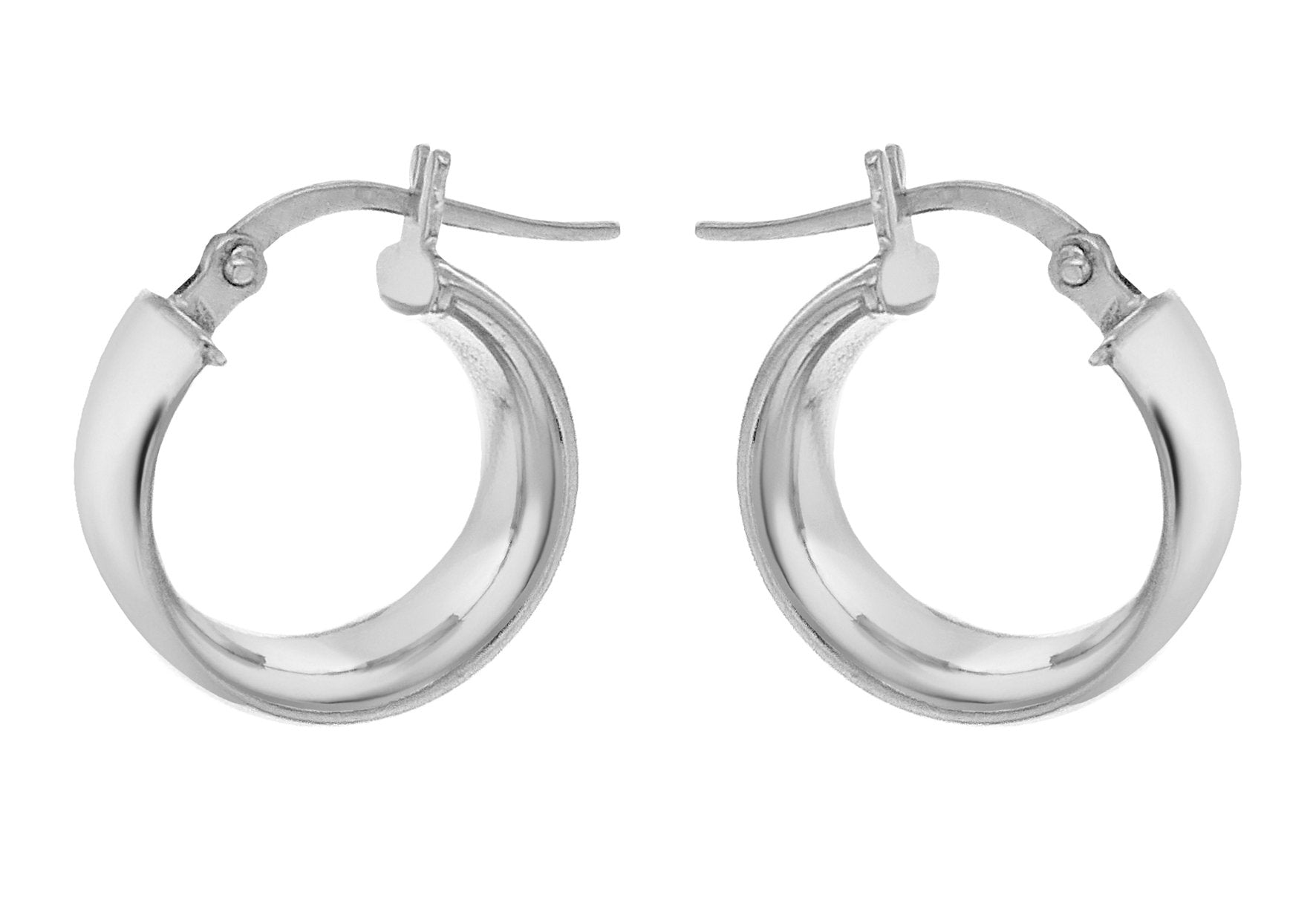 9K White Gold Hallow Hoop Earrings
