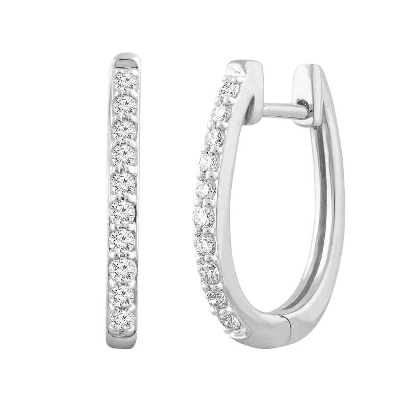 Huggie Earrings With 0.25Ct Diamonds In 9K