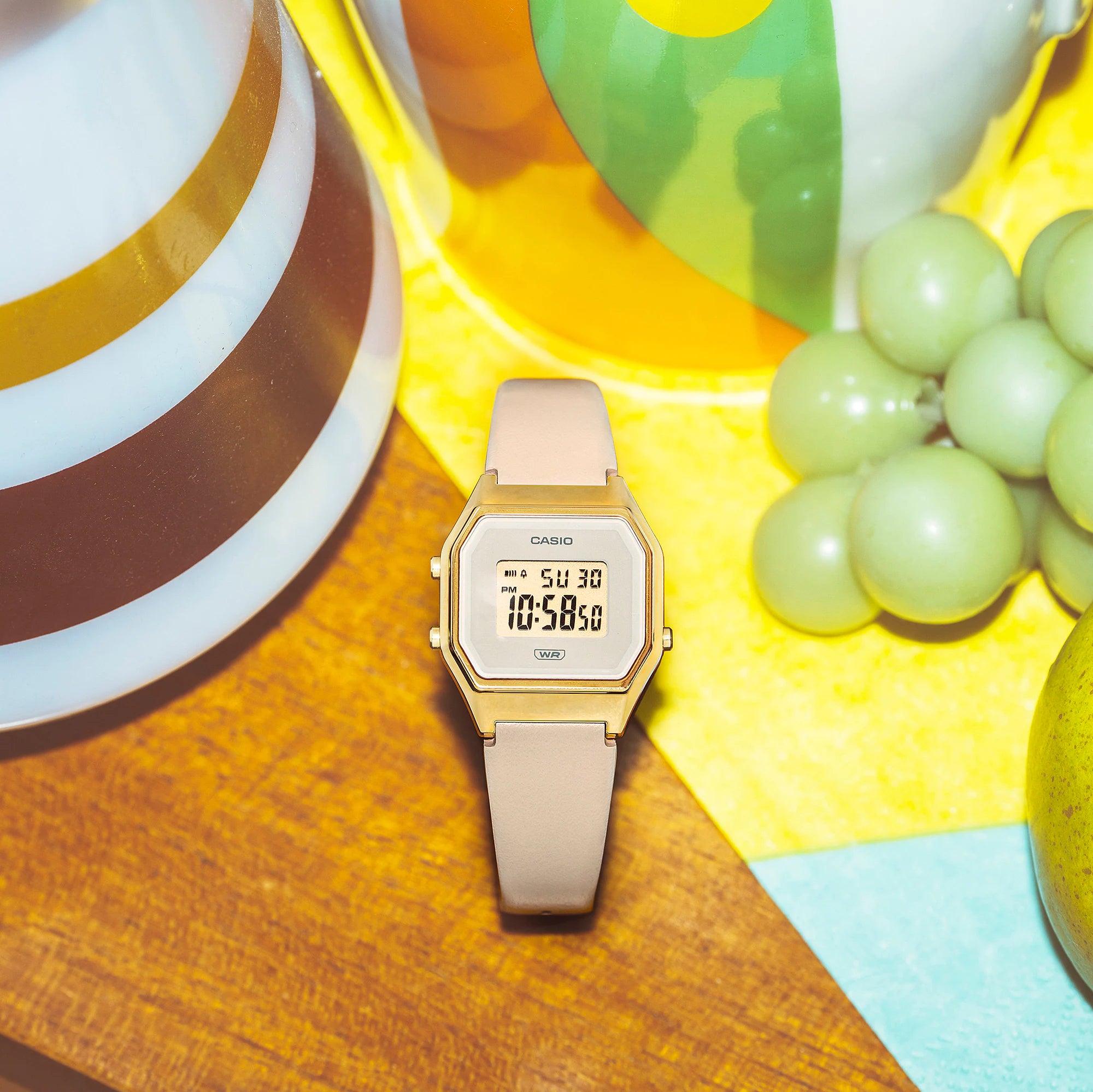 Casio Vintage Pink Leather Band Watch LA680WEGL-4D