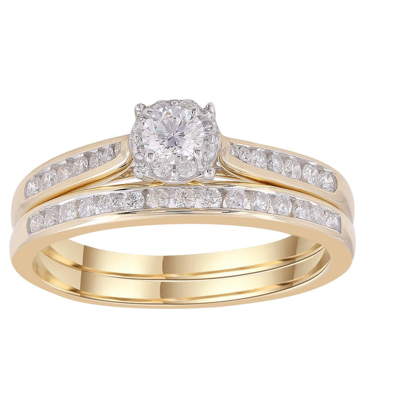 Solitaire Ring Set with 0.5ct Diamond In 9K Gold