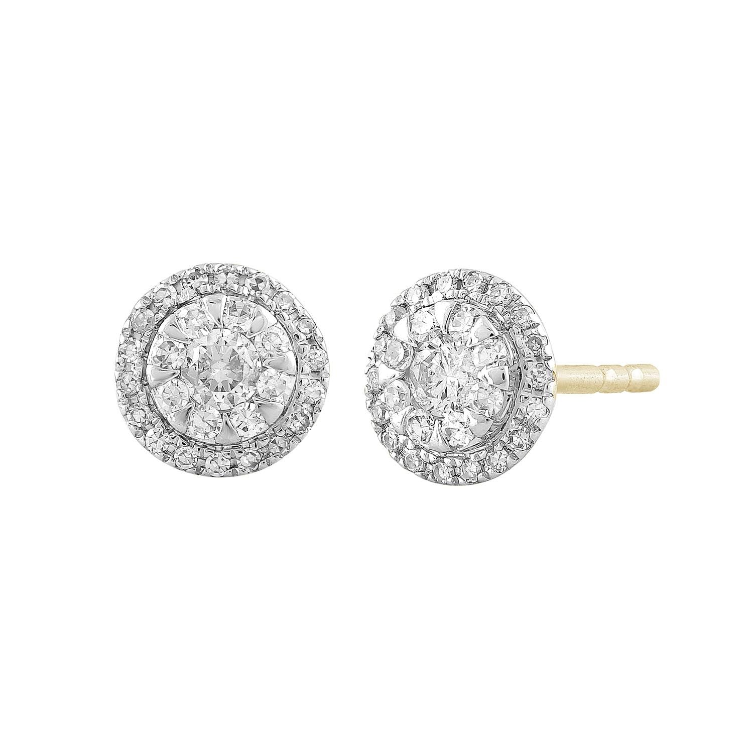 Stud Earrings with 0.25ct Diamonds in 9K Gold