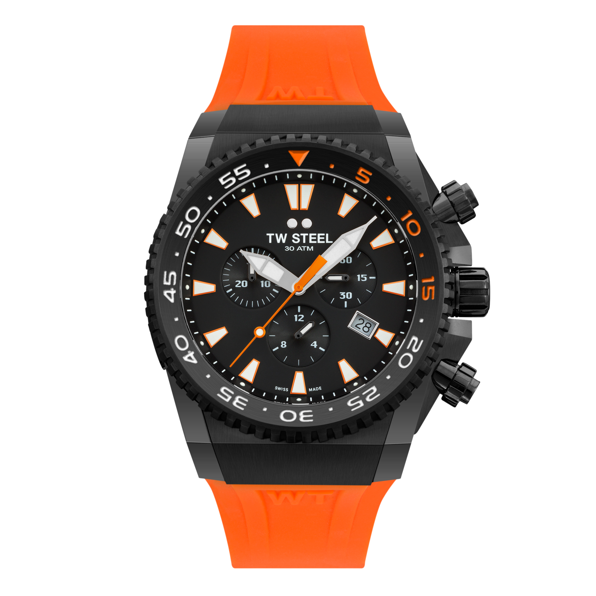 TW Steel ACE Diver Limited Edition 44mm Chronograph Orange Rubber Stra ...