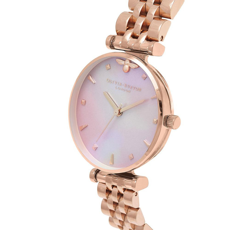 Olivia Burton Queen Bee Rose Gold Bracelet Watch - Rose Gold – Watch Direct