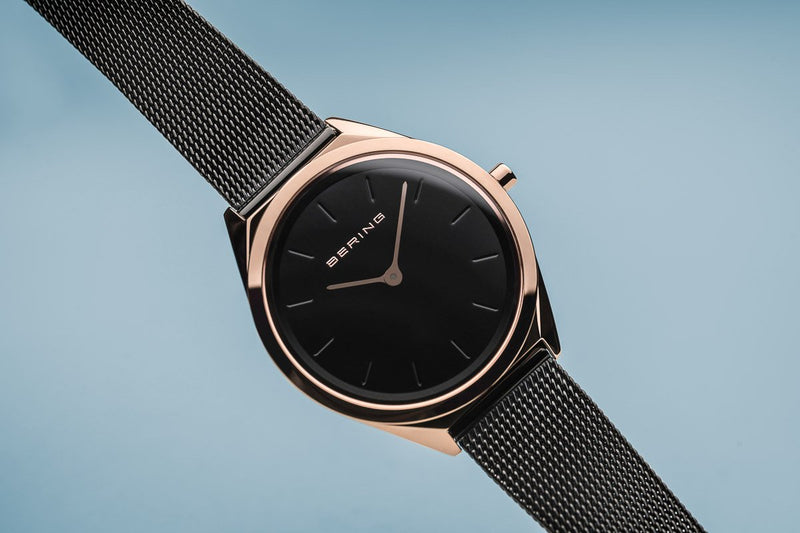 Bering Ultra Slim Polished Rose Gold Watch