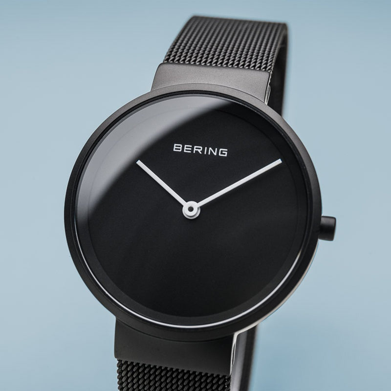 Bering Classic Matt Black Mesh Watch