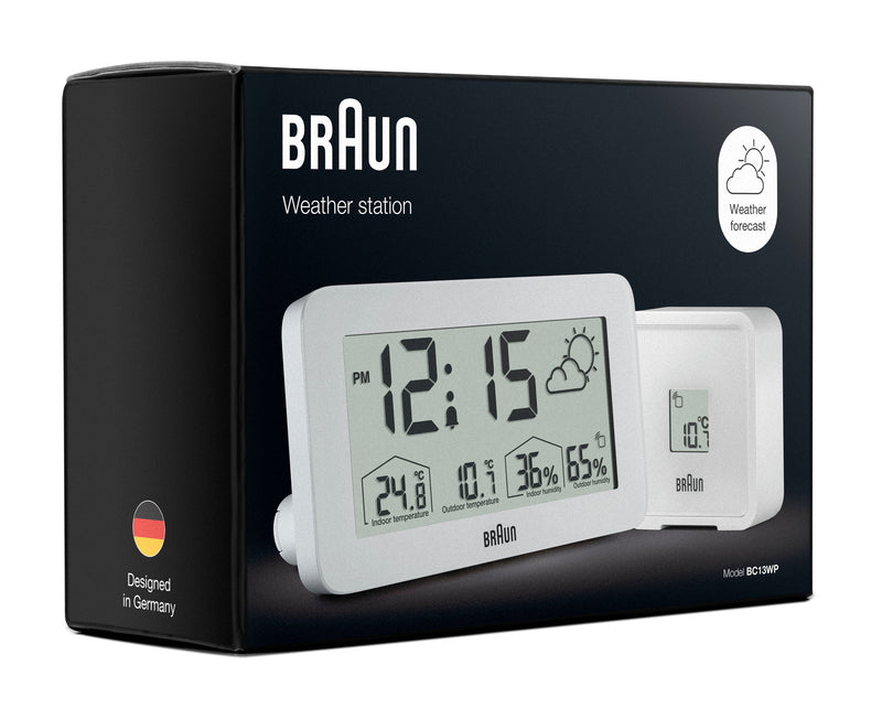 Braun Digital Weather Station Clock White BC13WP