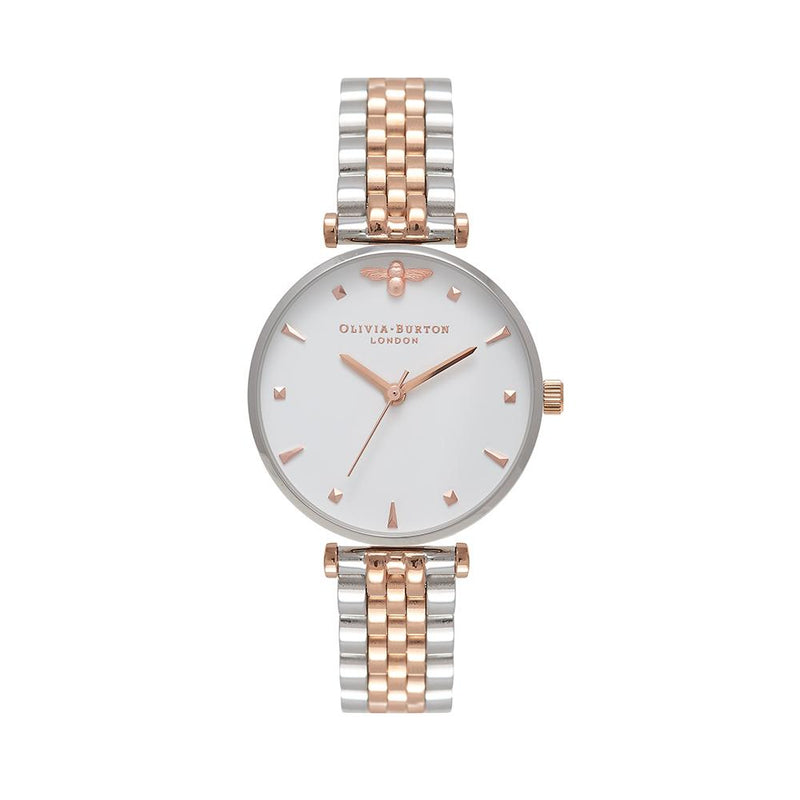 Olivia Burton Queen Bee Two Tone Watch - Silver