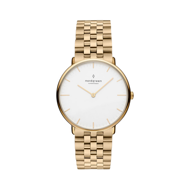 Nordgreen Women s Native 32mm 5 Link Gold Watch NR32GO5LGOXX