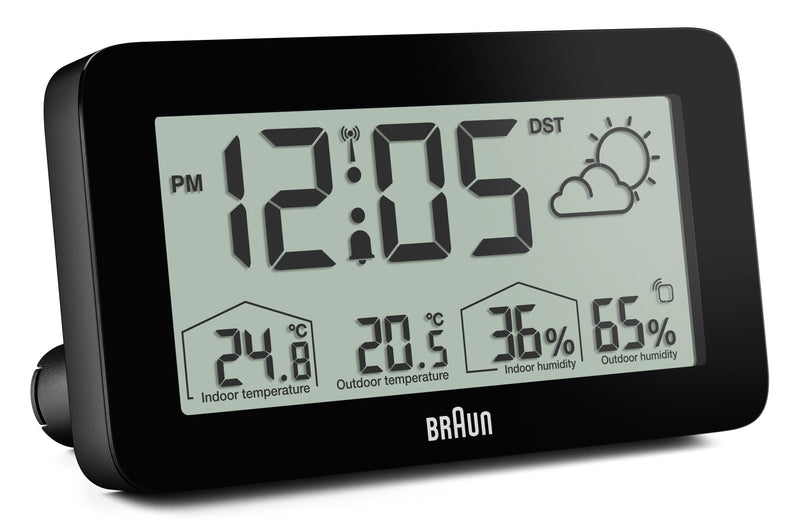 Braun Digital Weather Station Clock Black BC13BP