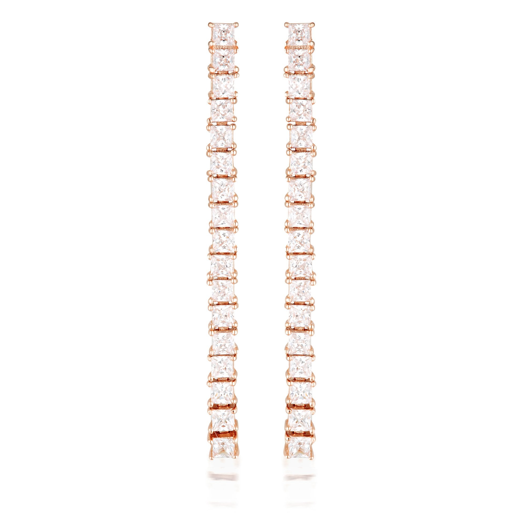 GEORGINI ICONIC BRIDAL VERA EARRINGS ROSE GOLD