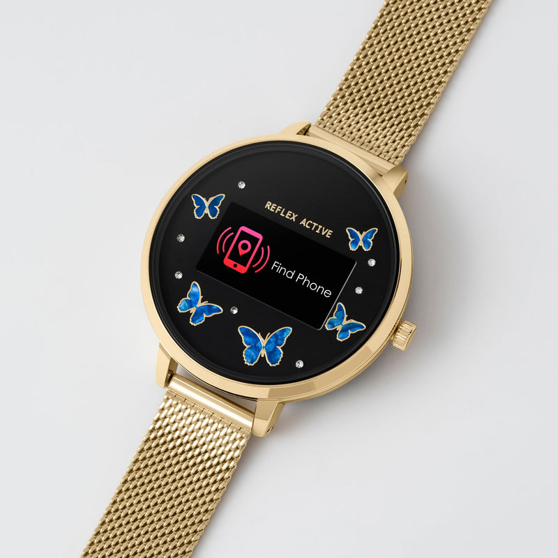 Reflex Active Series 3 Gold Butterfly Gold Smart Watch RA03-4070