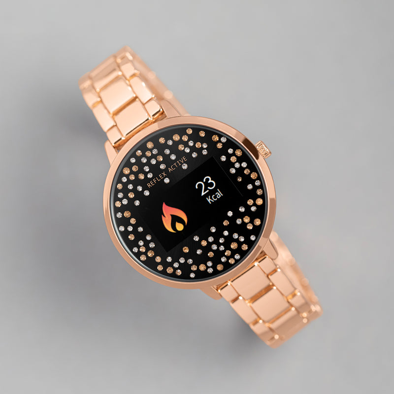 Reflex Active Series 3 Rose Gold Black Sparkle Smart Watch