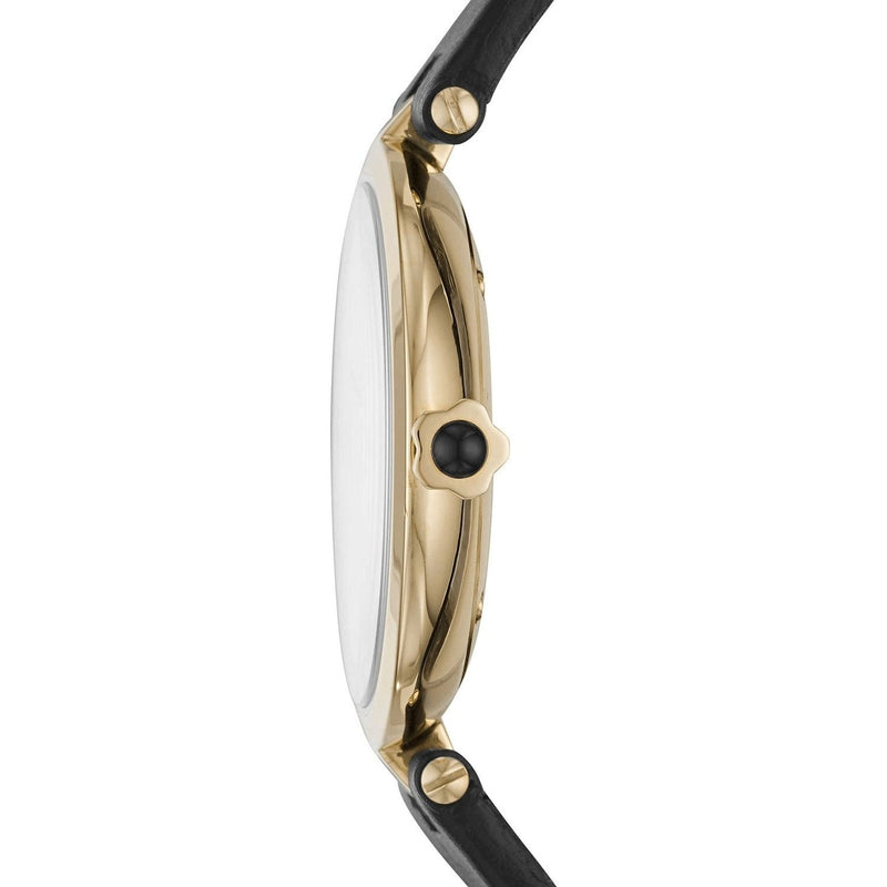 Emporio Armani Arianna Women's Gold Case Black Strap Watch SKU 123456