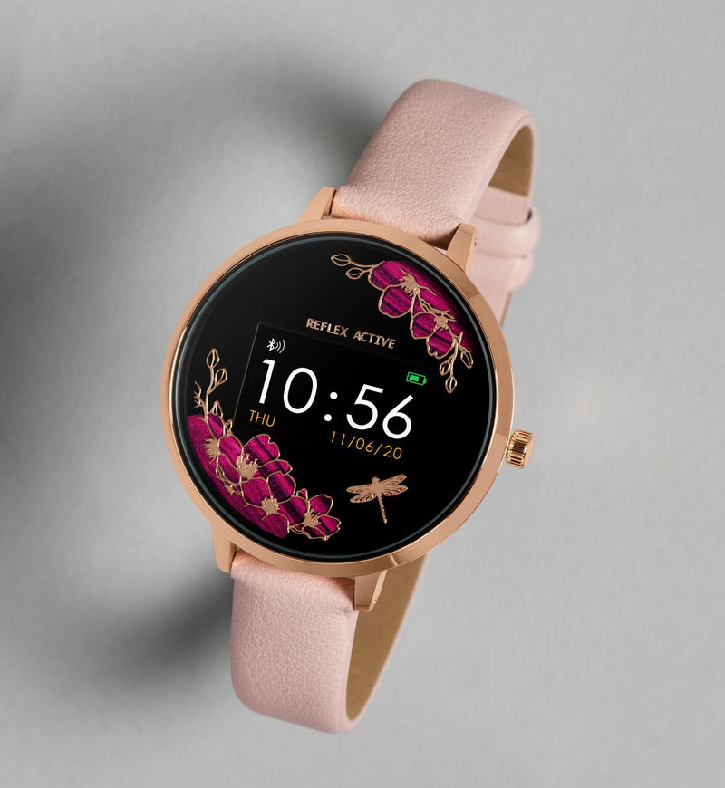 Reflex Active Series 3 Rose Gold Pink Floral Smart Watch