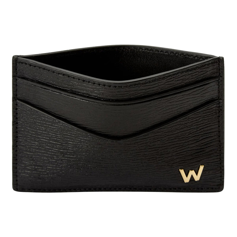 Wolf W Cardholder Slim Black Leather 774202