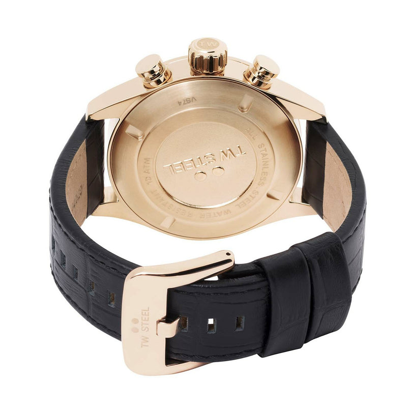 TW Steel Volante 48mm Chronograph Black Leather