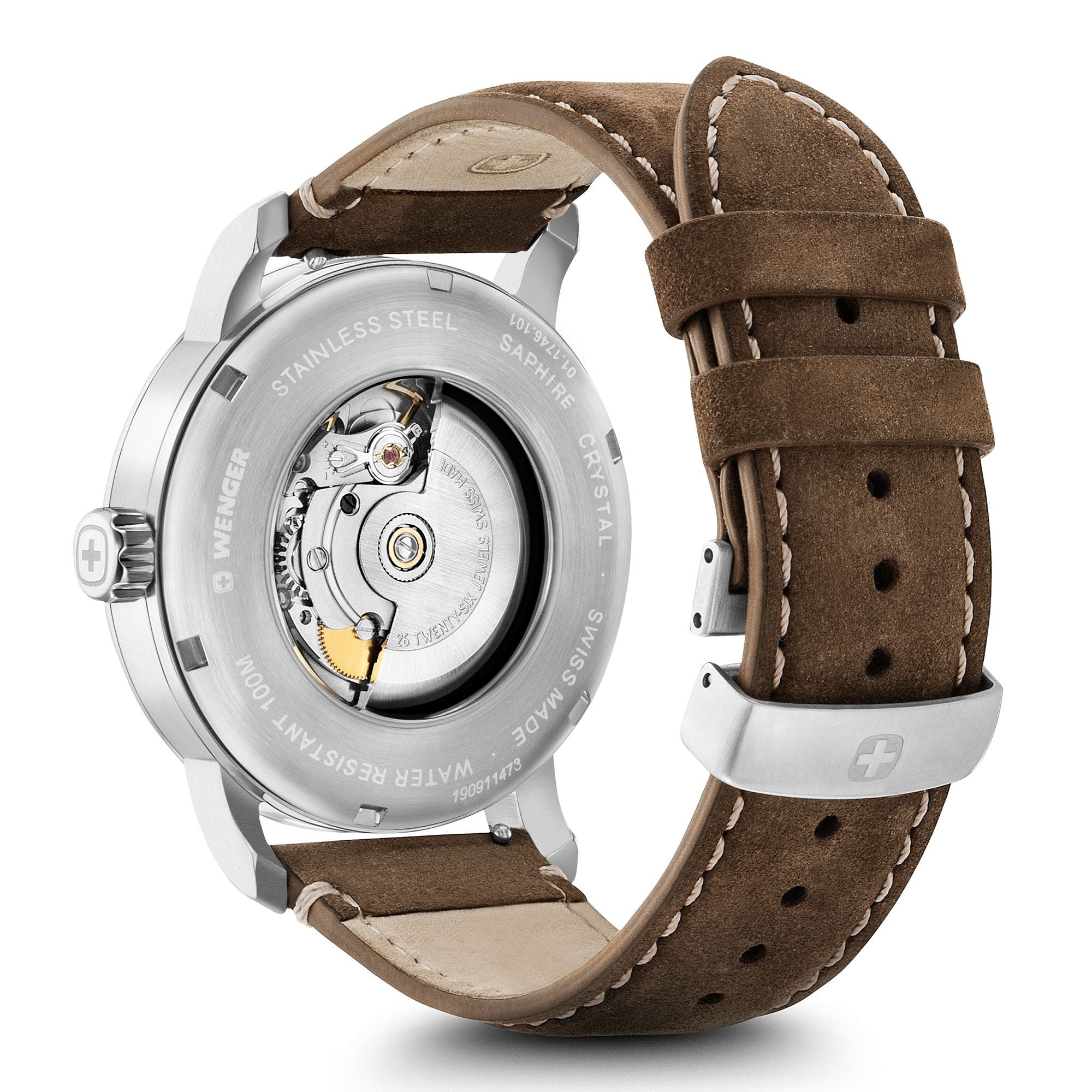 Wenger Urban Metropolitan Automatic Beige Dial Leather Watch 01.1746.101