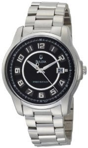 Bulova  Precisionist Claremont Black Dial Steel Bracelet  96B129 -  Mens Watch