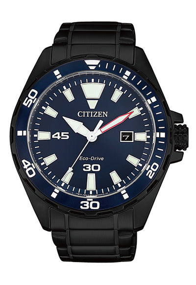 Citizen Eco-Drive Blue Dial Black Case Watch BM7457-82L