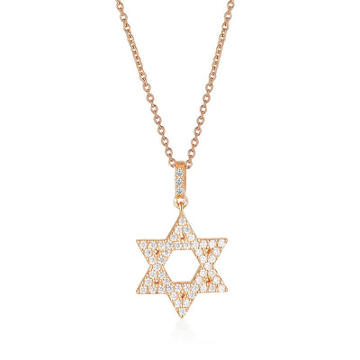 GEORGINI ROCK STAR STAR OF DAVID ROSE GOLD PENDANT