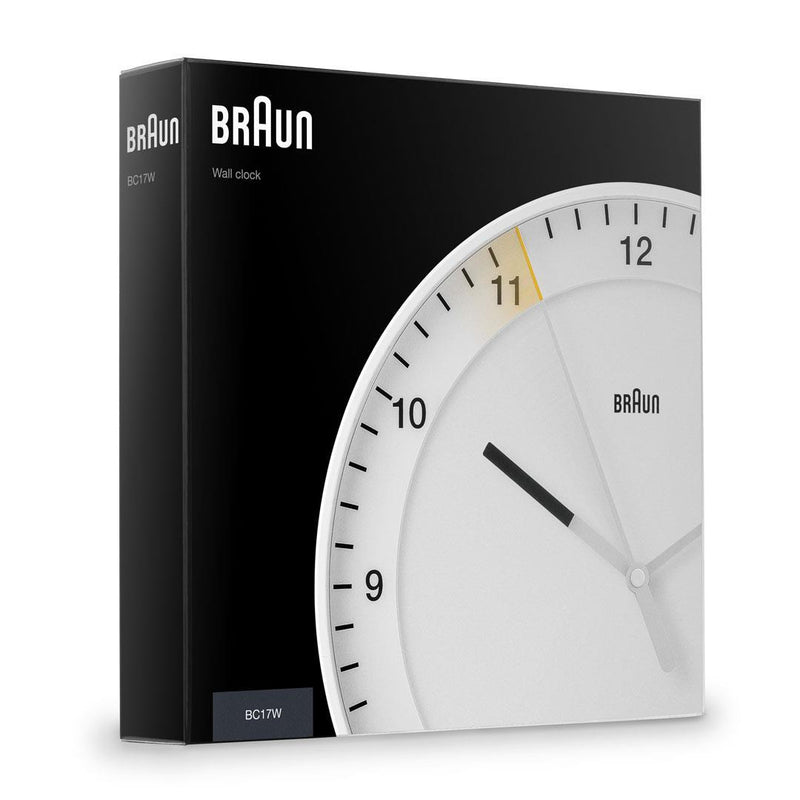 Braun Classic Analogue Wall Clock 30cm White