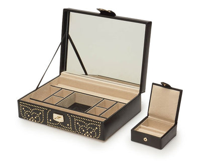 Marrakesh Gold-Studded Leather Jewelry Case by WOLF