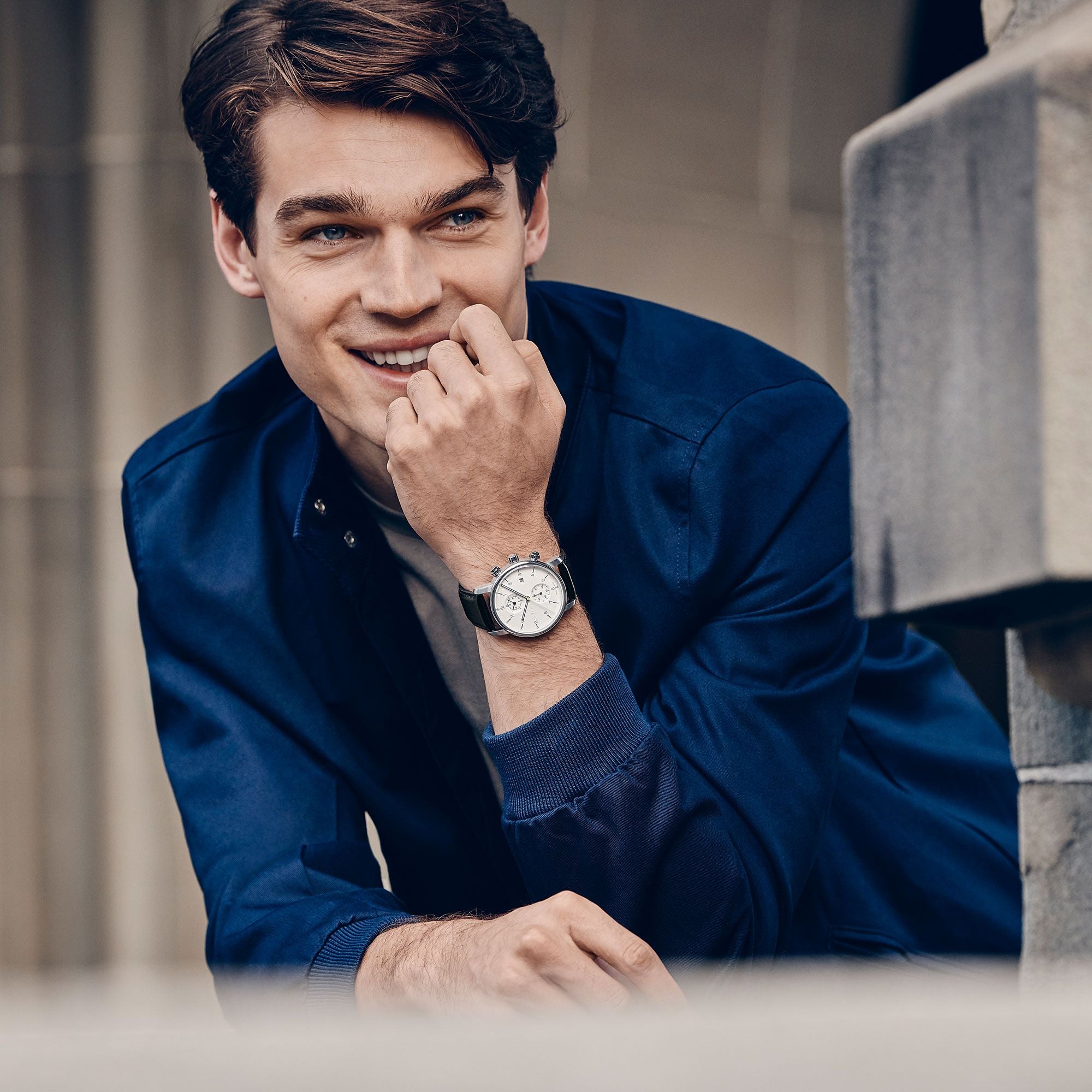 Wenger Urban Classic Chrono White Dial Black Leather Watch 01.1743.123