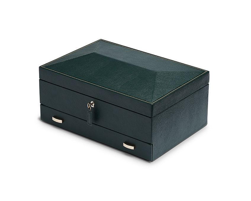 Wolf British Racing Green 10 Piece Watch Box with Storage 792841