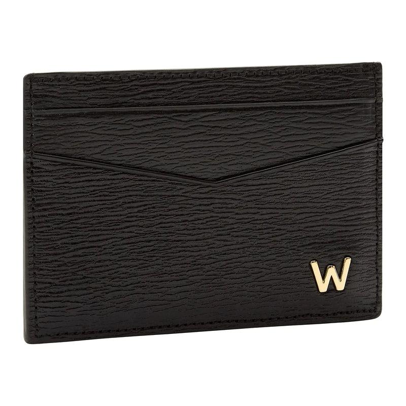 Wolf W Cardholder Slim Black Leather 774202