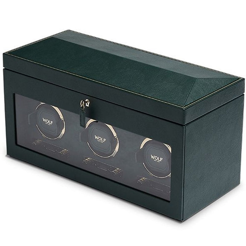 Wolf British Racing Triple Watch Winder with Storage