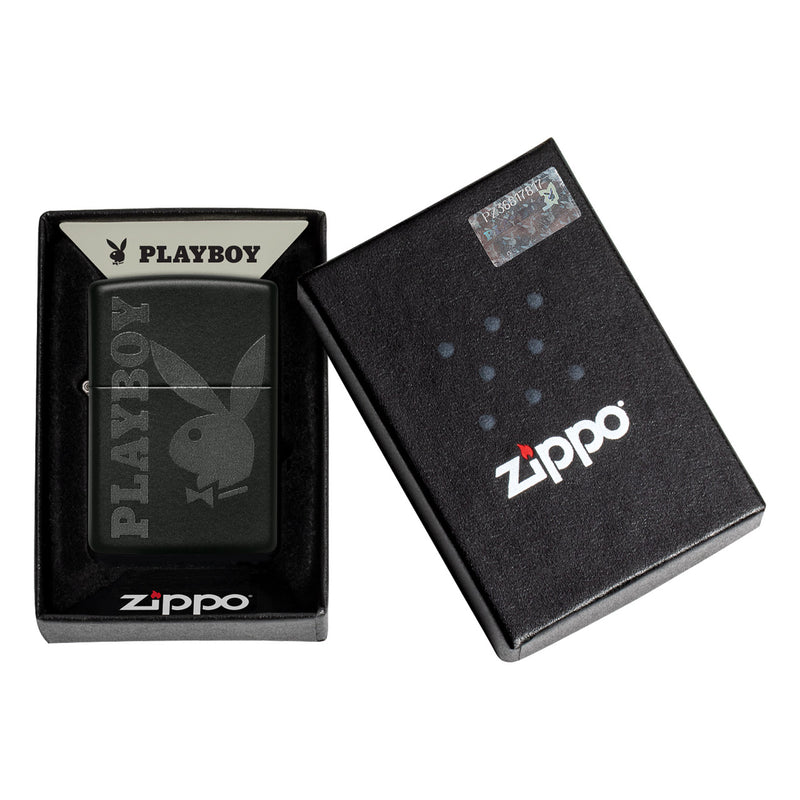 Zippo Playboy Logo Black Matte Lighter 99342