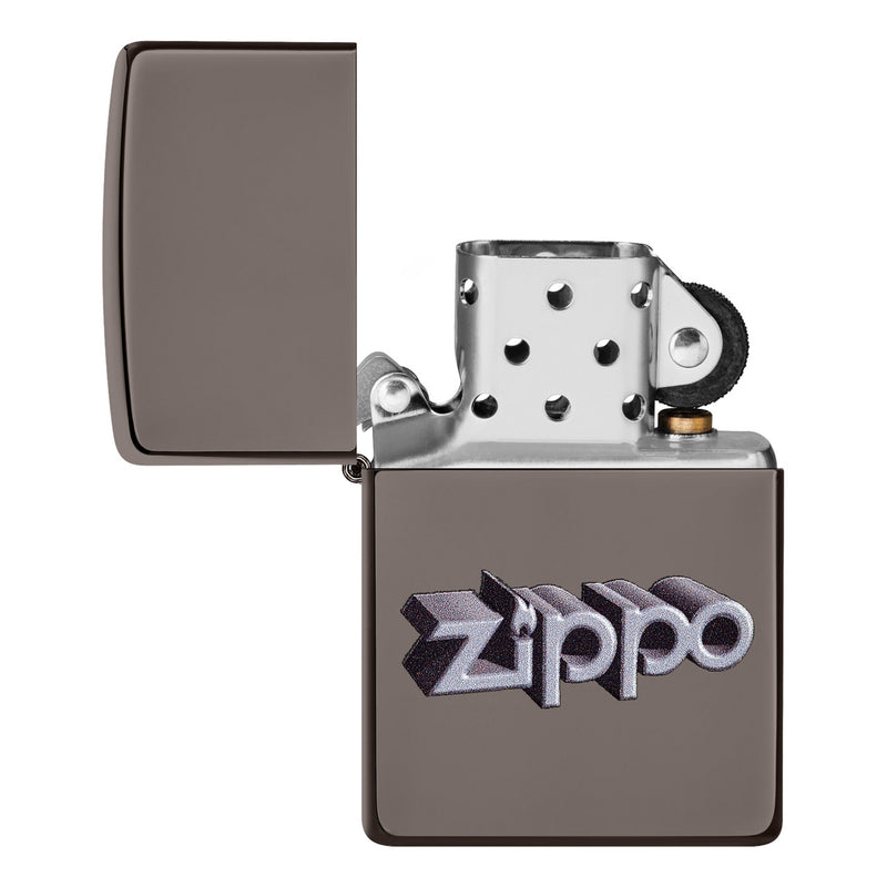 Zippo 3D Logo Black Ice Lighter