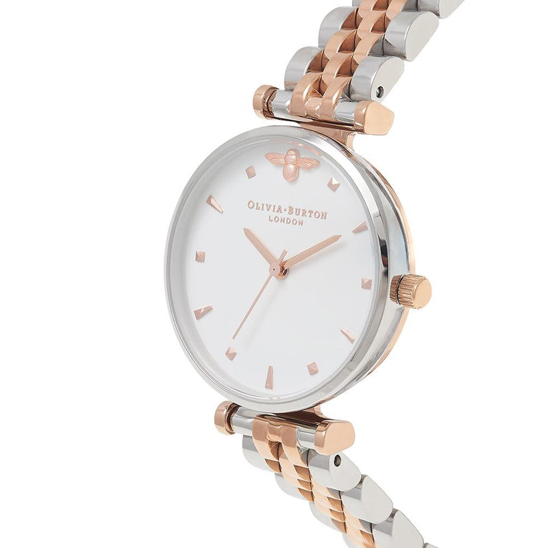 Olivia Burton Queen Bee Two Tone Watch - Silver