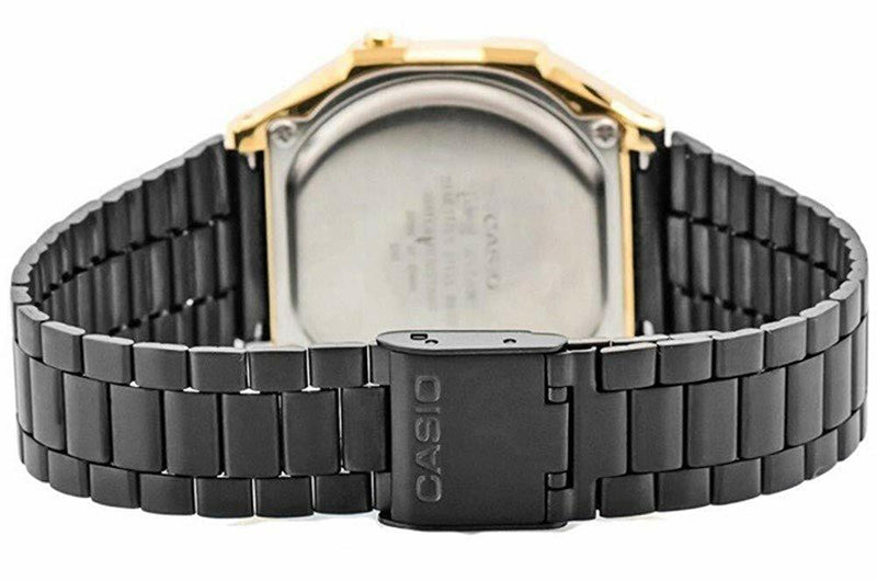 Casio A168Wegb-1B Unisex Collection Black Steel Bracelet Watch
