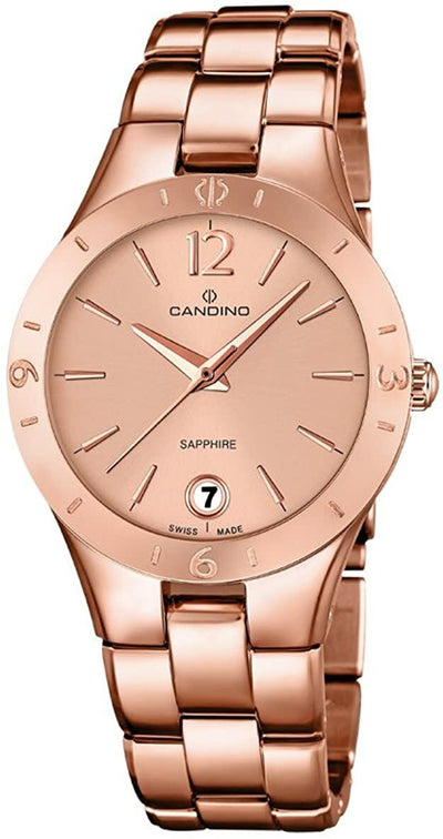 Candino Quartz with Rose Gold Dial and Rose Gold Stainless Womens Watch