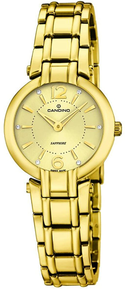 Candino Classic Quartz with Gold Dial and Gold Stainless Steel Womens Watch