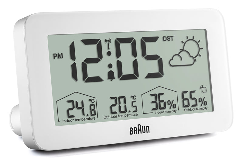 Braun Digital Weather Station Clock White