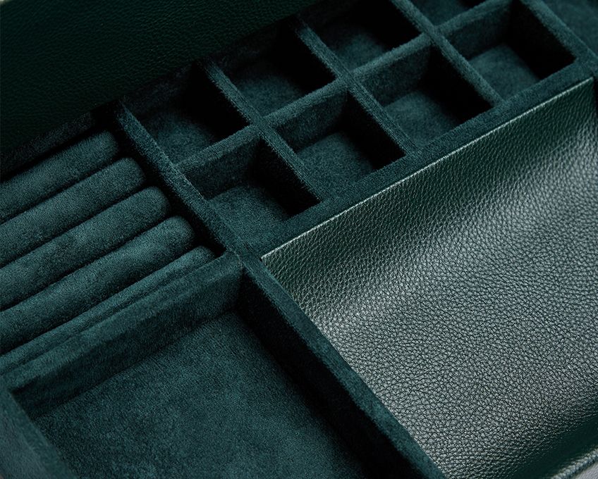 Wolf British Racing Green 10 Piece Watch Box with Storage 792841