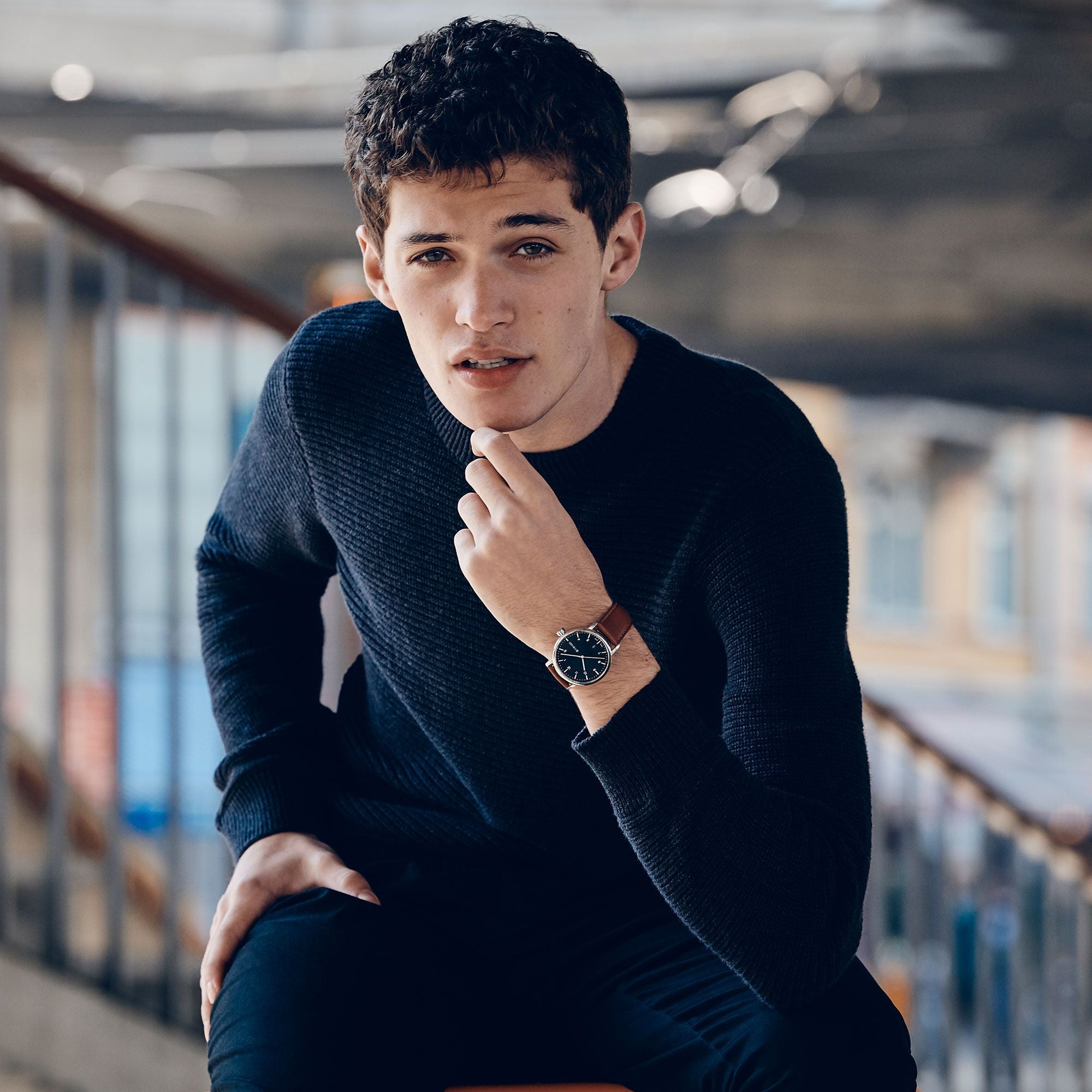 Wenger Urban Classic Black Dial Brown Leather Watch 01.1731.115