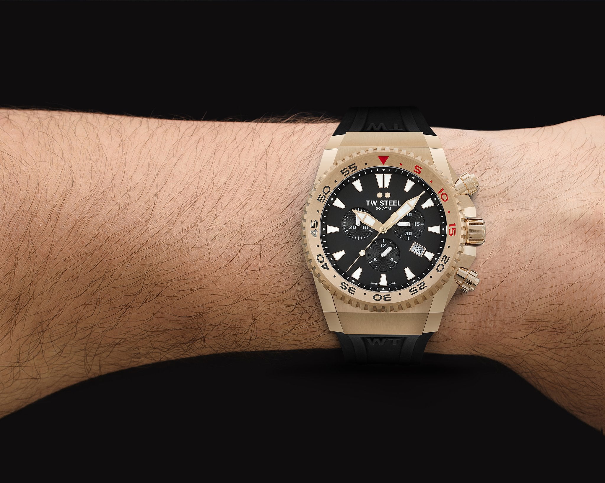 TW Steel ACE Diver Limited Edition 44mm Chronograph Black Rubber Strap ACE403