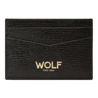 Wolf W Cardholder Slim Black Leather 774202