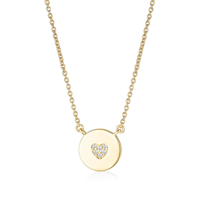 GEORGINI ROCK STAR HEART DISC GOLD PENDANT
