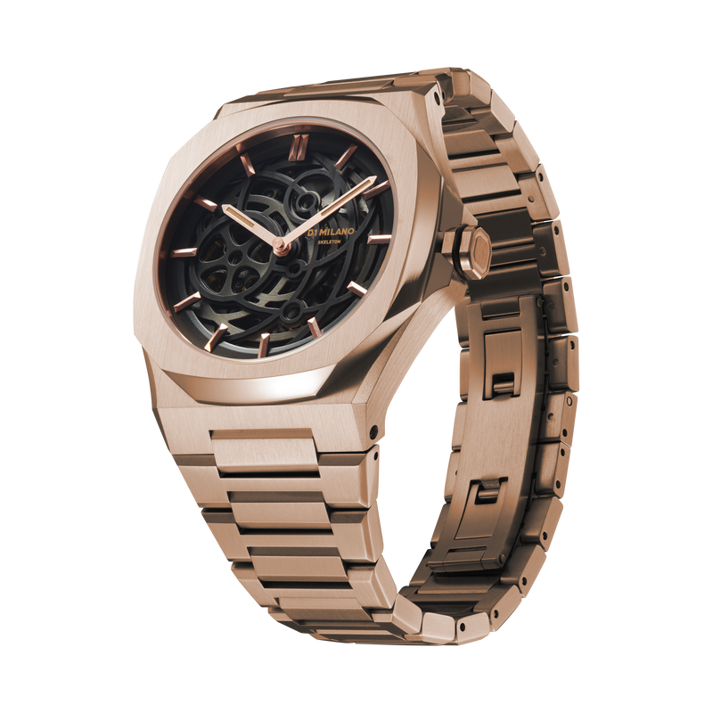 D1 Milano Rose Gold Skeleton Automatic Watch