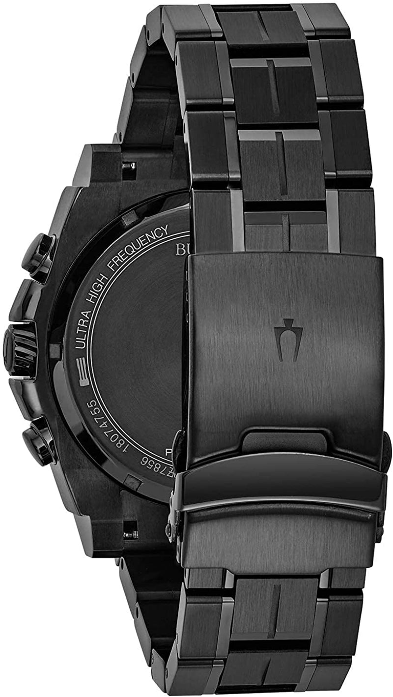 Bulova Precisionist Chronograph Black Stainless Steel Mens Watch 98B229