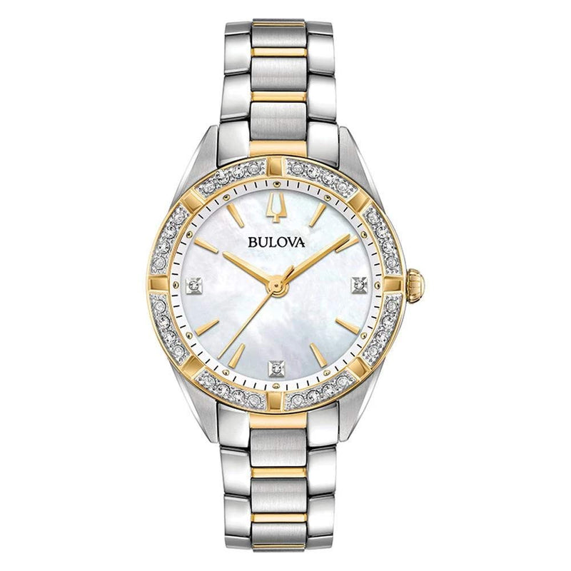 Bulova Sutton Classic Diamond Mother Of Pearl Dial Women's Watch 98R263